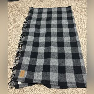Pendleton Plaid Throw Blanket with Leather Carrier